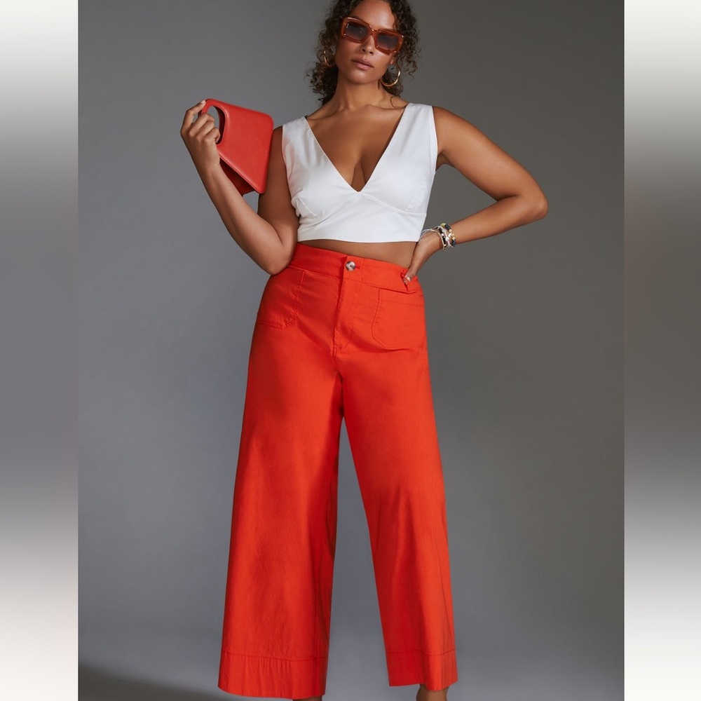 The Colette Cropped Wide-Leg Pants by Maeve